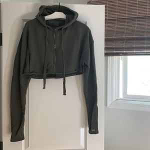 Alo yoga cropped zip hoodie.